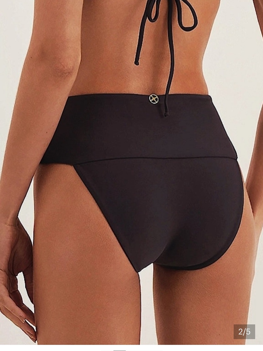 Vix Jessica Solid High-Waist Bikini Bottom - Black